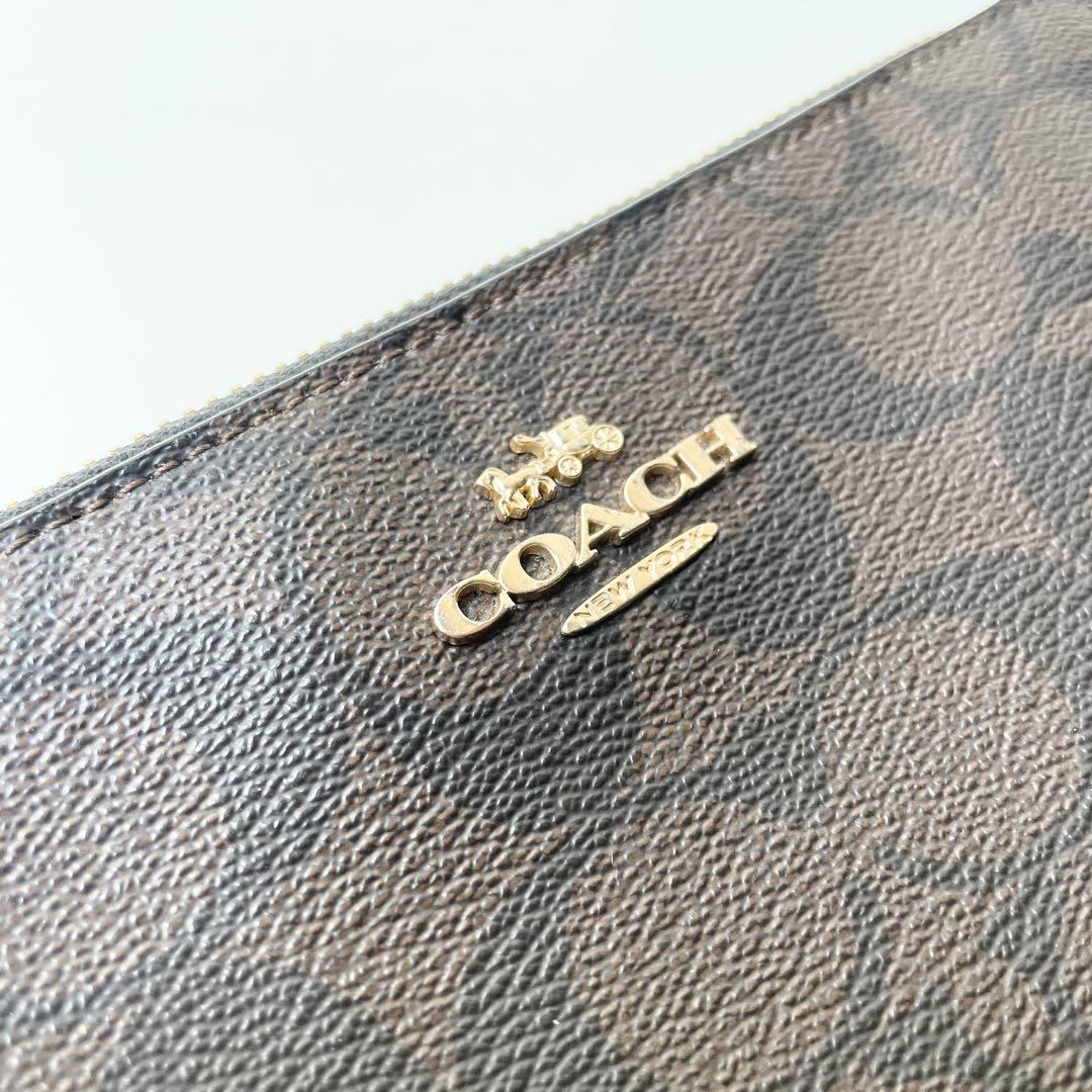 コーチ COACH リストレットポーチ シグネチャー レザー コーナージップ