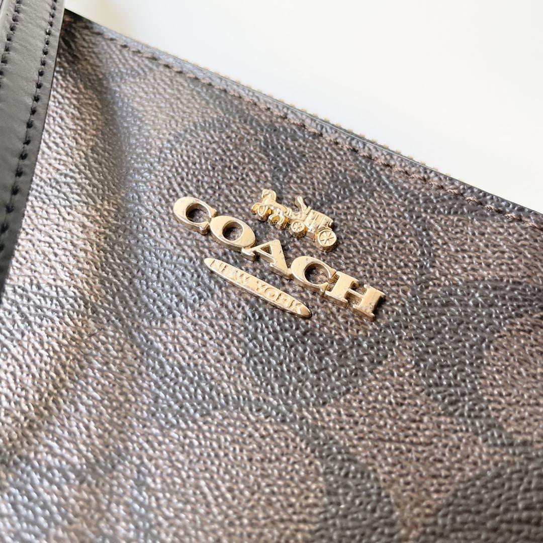 コーチ COACH リストレットポーチ シグネチャー レザー コーナージップ
