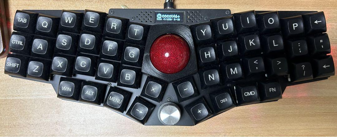 自作キーボード cocot46 plus ミドルプレート ベアリング化
