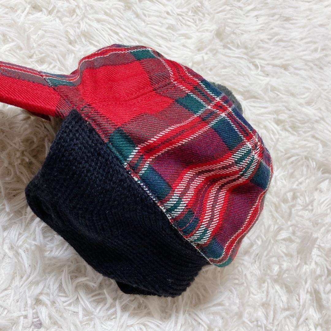 GUCCI グッチ チルドレン 赤 キッズ チェック 帽子 黒 キャップ