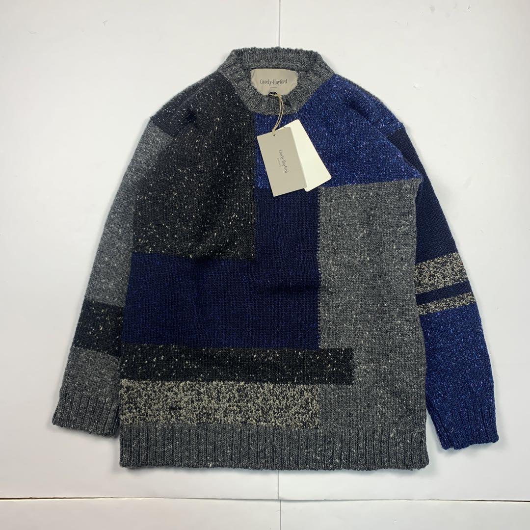 【定価62,000円】ケイスリーヘイフォード ニット ウール グレー ブルー S