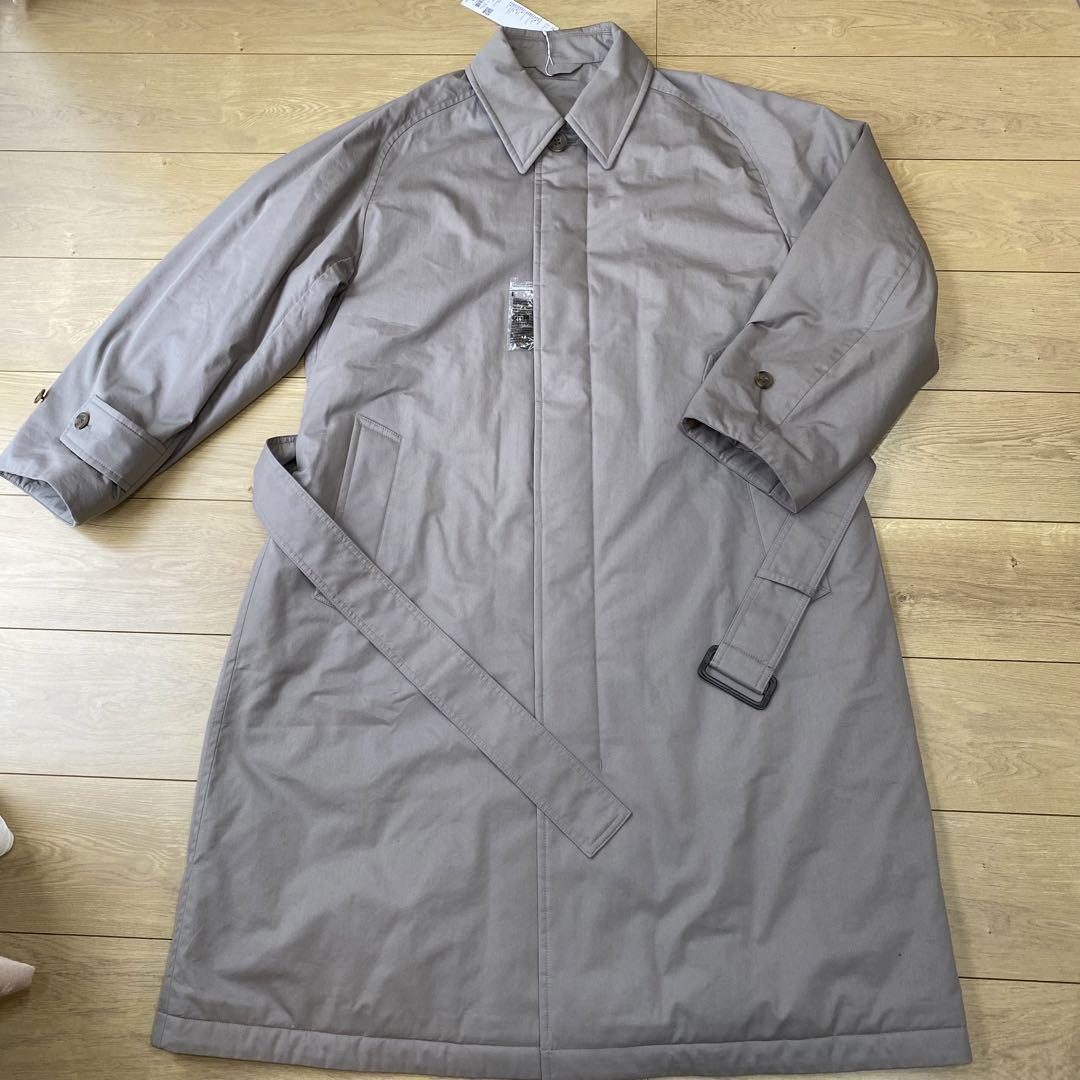 新品未使用 ユニクロ 23AW パデッドステンカラーコート グレー・M
