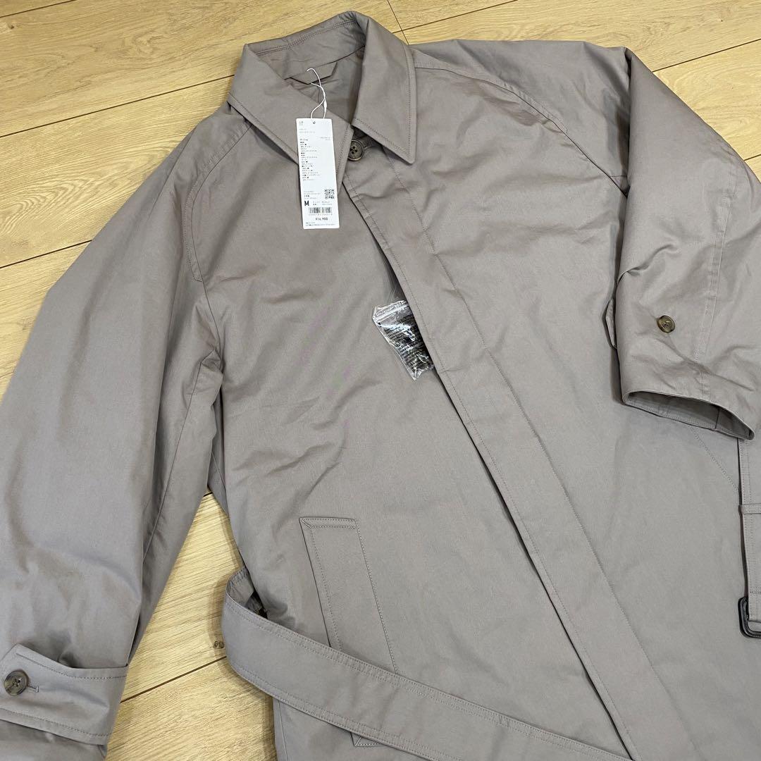 新品未使用 ユニクロ 23AW パデッドステンカラーコート グレー・M