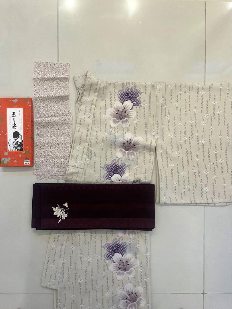 撫松庵　浴衣　夏着物　セオアルファ  洗える着物　半幅帯　セット　美品