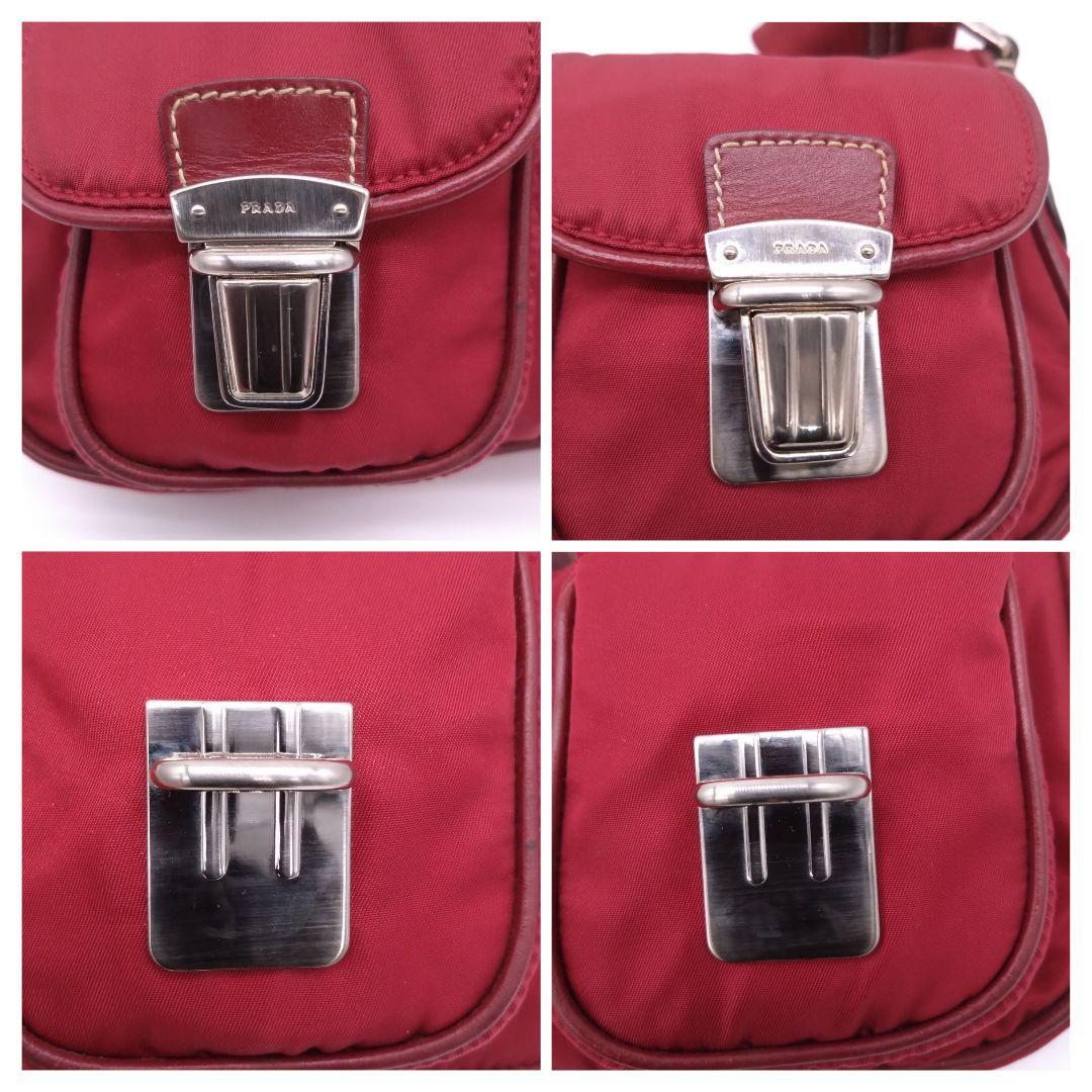 PRADA ショルダーバッグ 赤系CERISE BR1223 カード - メルカリ