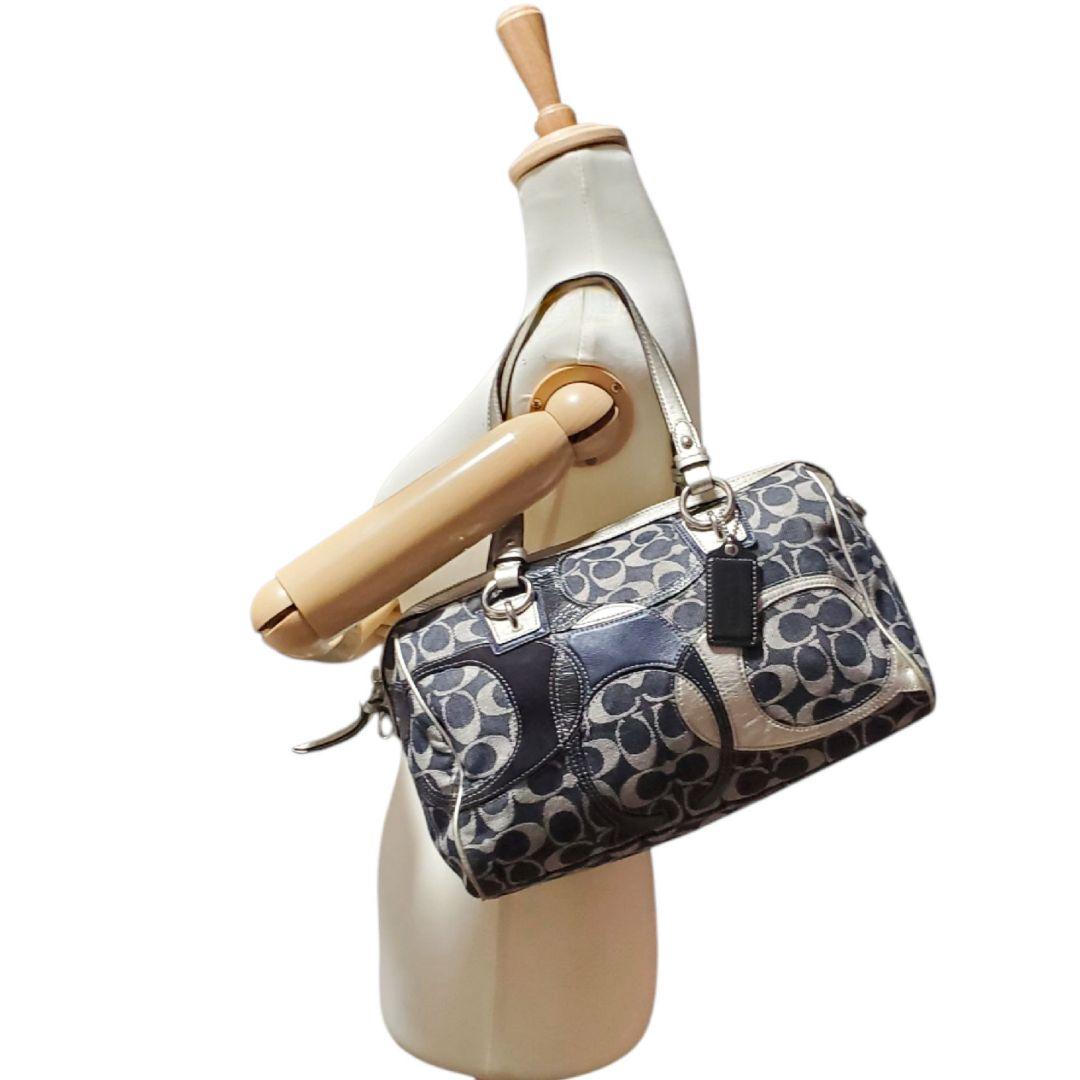 COACH ハンドバッグ ミニボストンバッグ シグネチャー デニム 肩掛け
