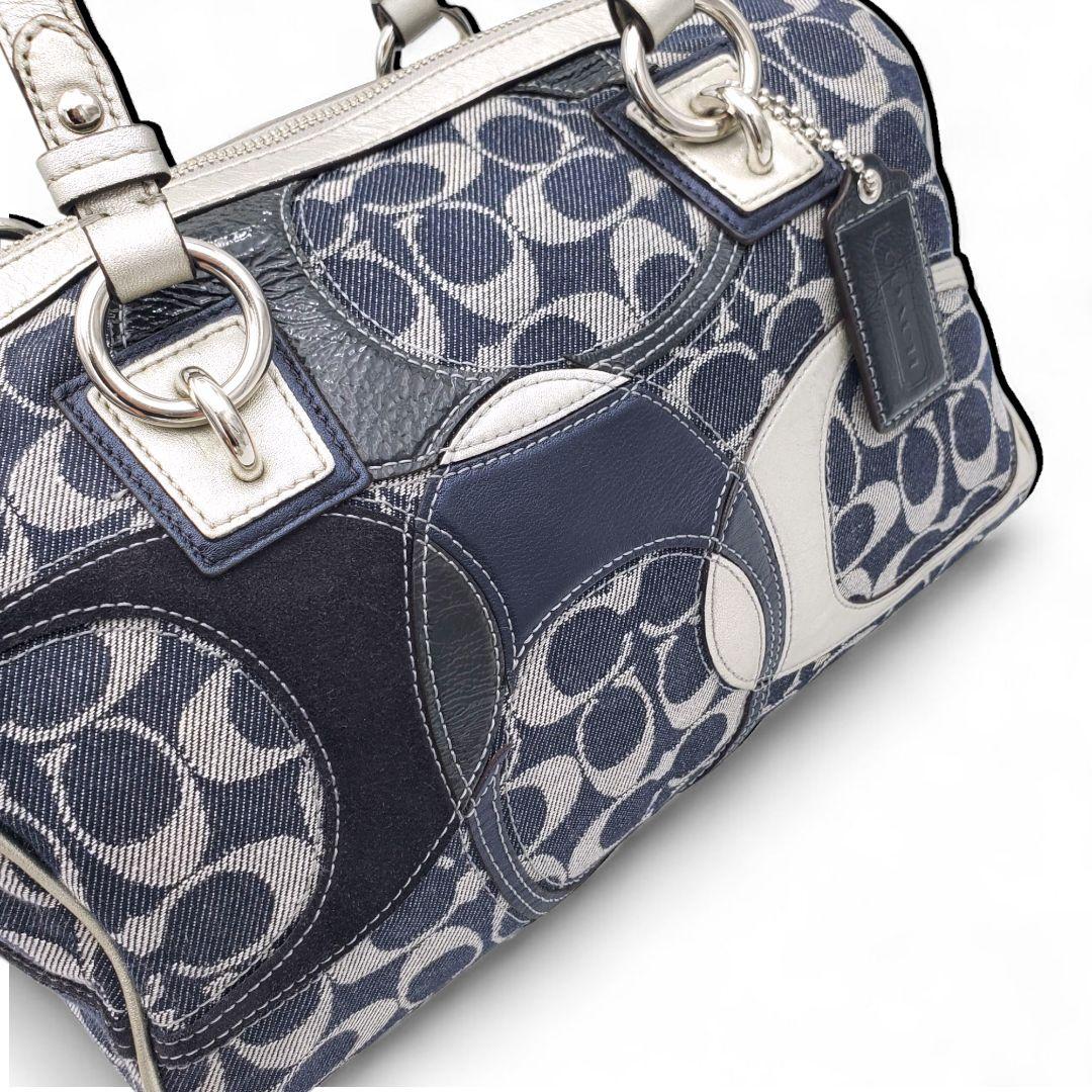 COACH ハンドバッグ ミニボストンバッグ シグネチャー デニム 肩掛け