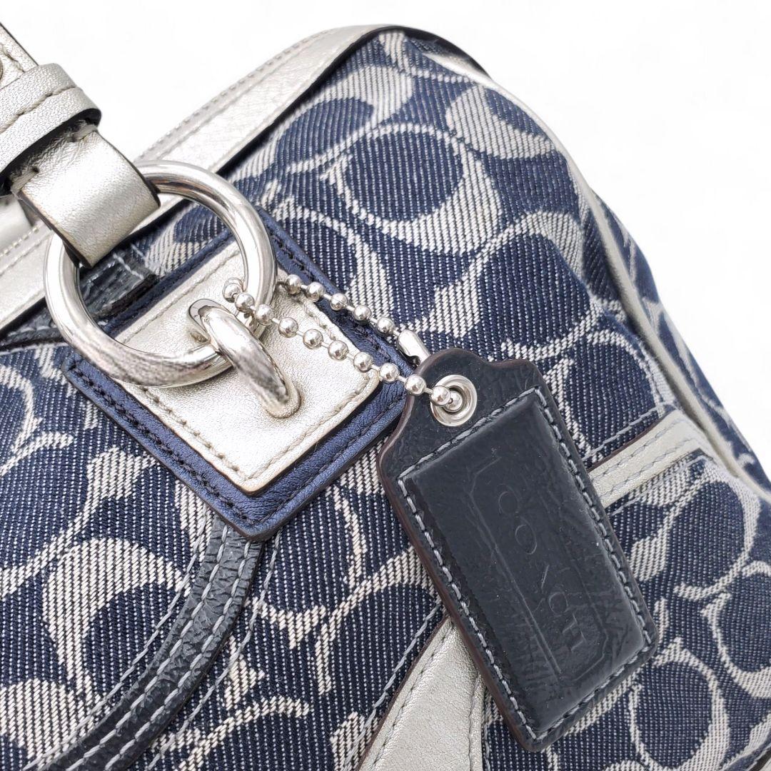 COACH ハンドバッグ ミニボストンバッグ シグネチャー デニム 肩掛け