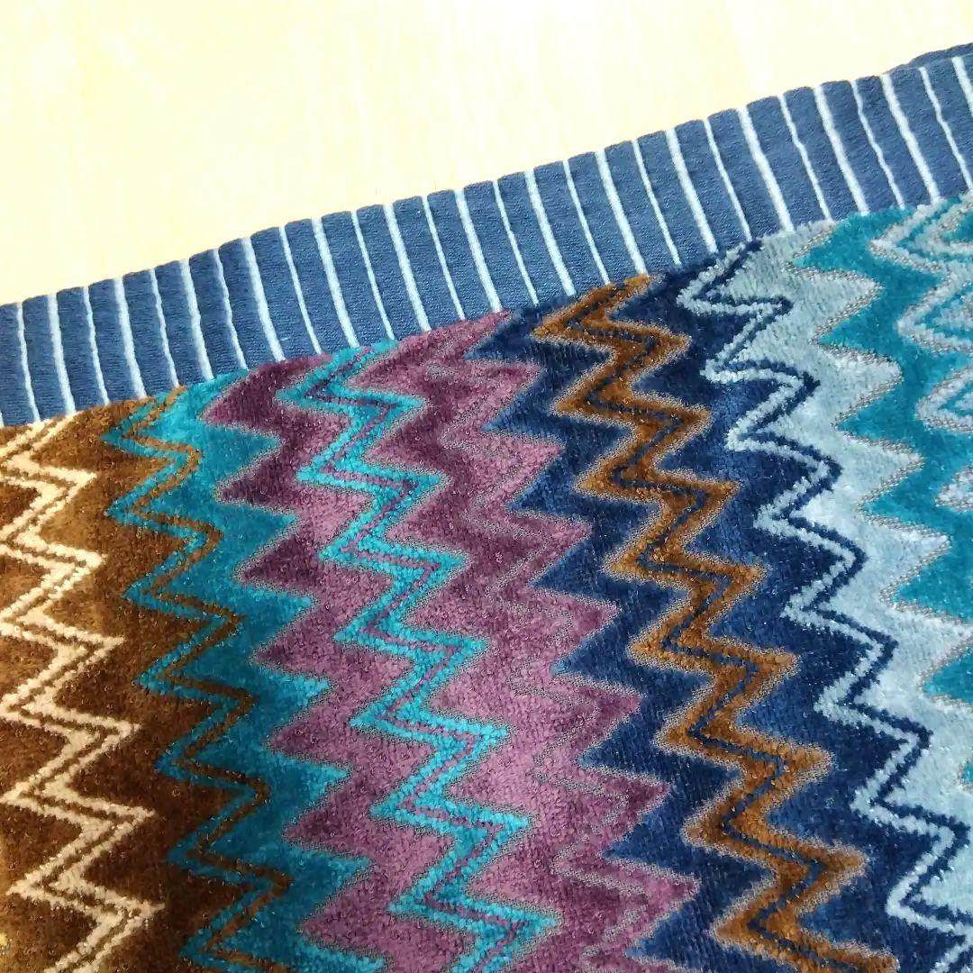 【未使用】MISSONI タオルケット シングル 綿100％ ブルー