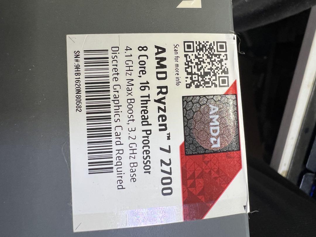 【動作確認済み】AMD Ryzen7 2700 純正CPUクーラー付き
