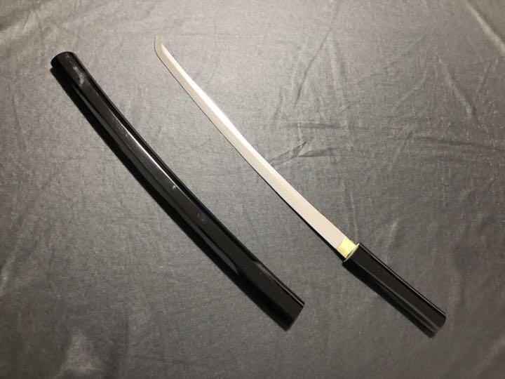 刀　剣　美品　合口拵　黒呂塗　中尺　模造刀　模擬刀　美術刀　舞踊　大衆演劇