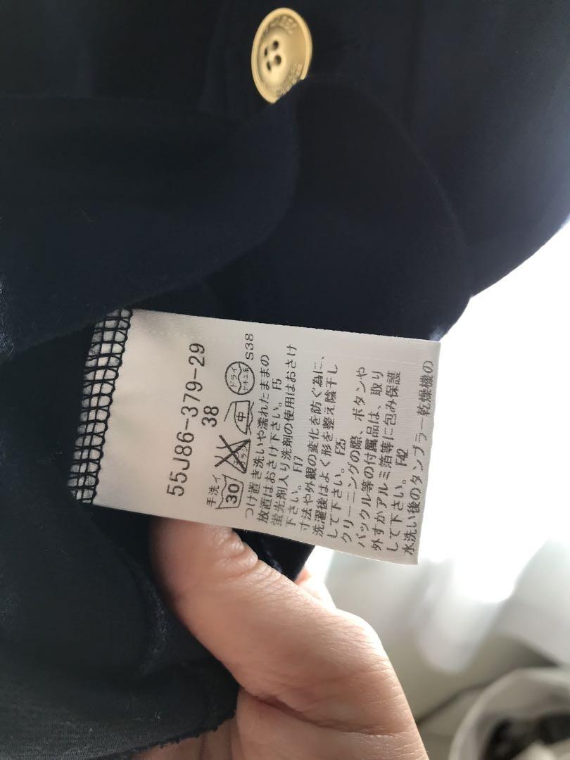 【中古】ブルーレーベルクレストブリッジ ネイビー 7部袖ワンピース 38