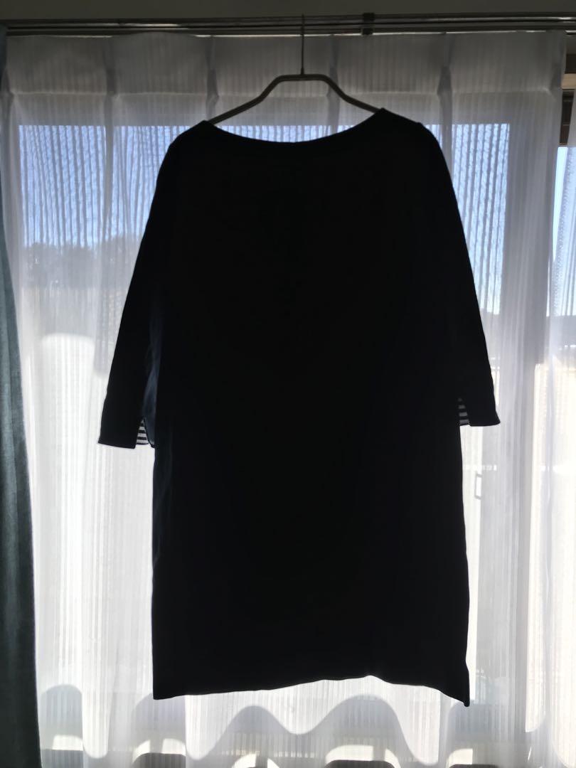 【中古】ブルーレーベルクレストブリッジ ネイビー 7部袖ワンピース 38