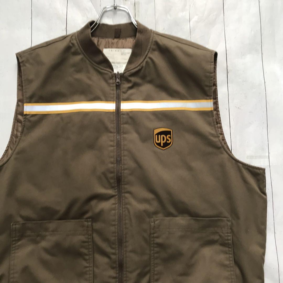 US古着 UPS リフレクター 中綿キルティング ワークベスト