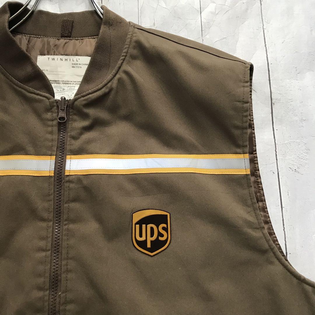 US古着 UPS リフレクター 中綿キルティング ワークベスト