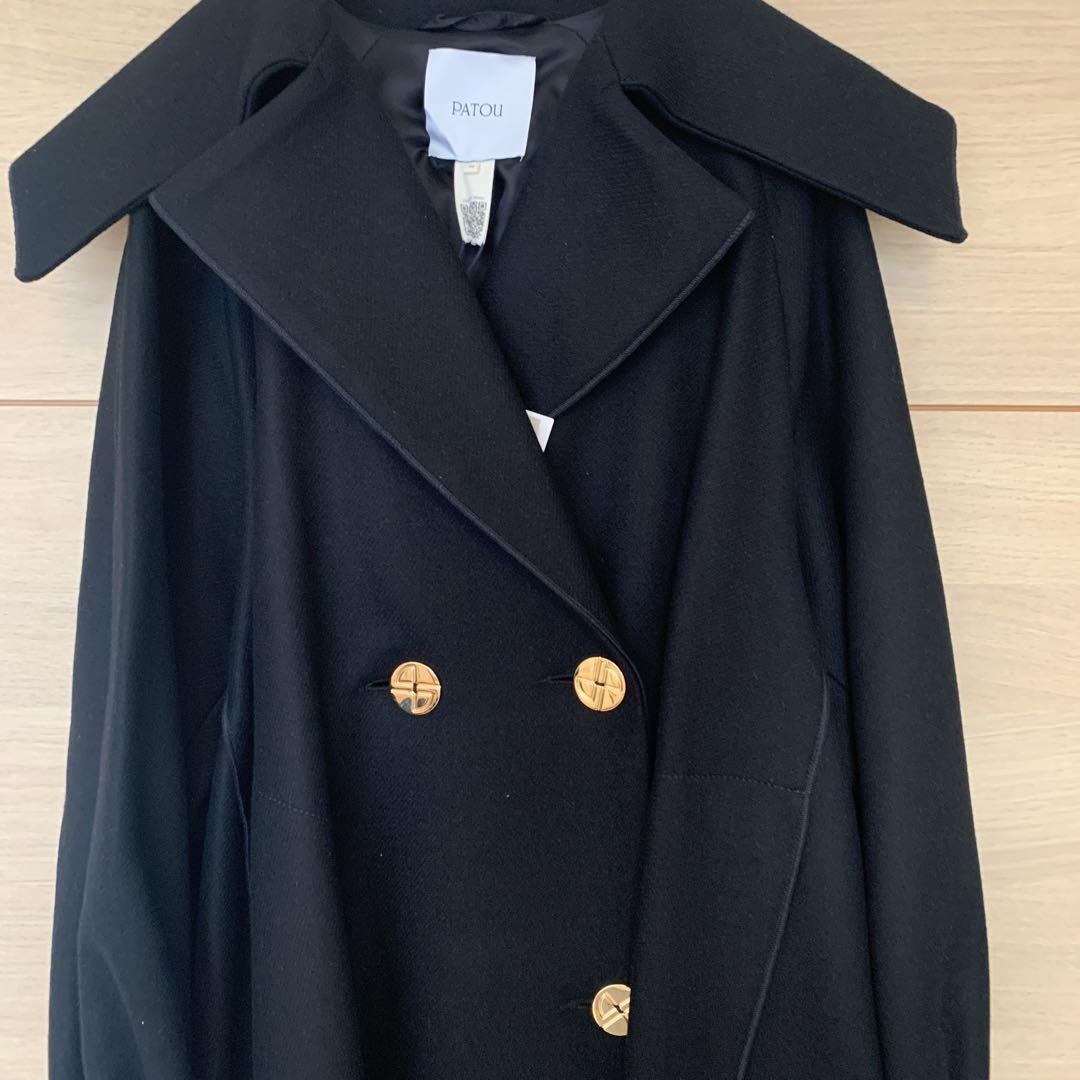 美品　PATOU 黒 ダブルブレスト ロングコート 34 試着のみ