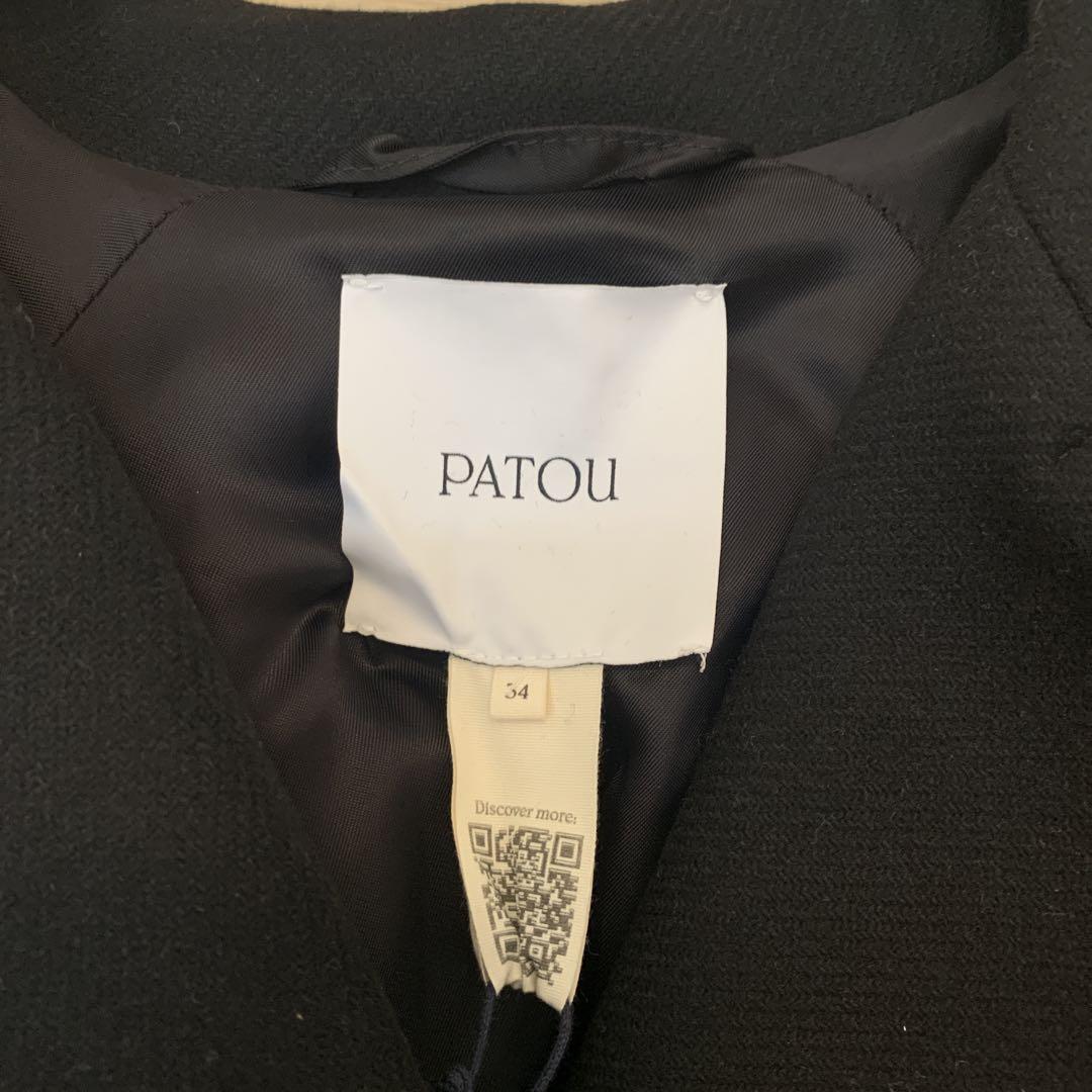 美品　PATOU 黒 ダブルブレスト ロングコート 34 試着のみ