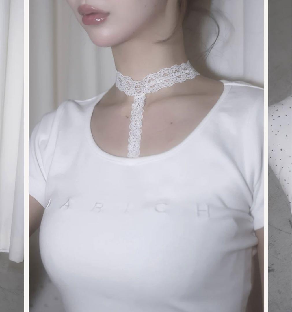 新品タグつき ダーリッチ レースチョーカーコンパクトTシャツ