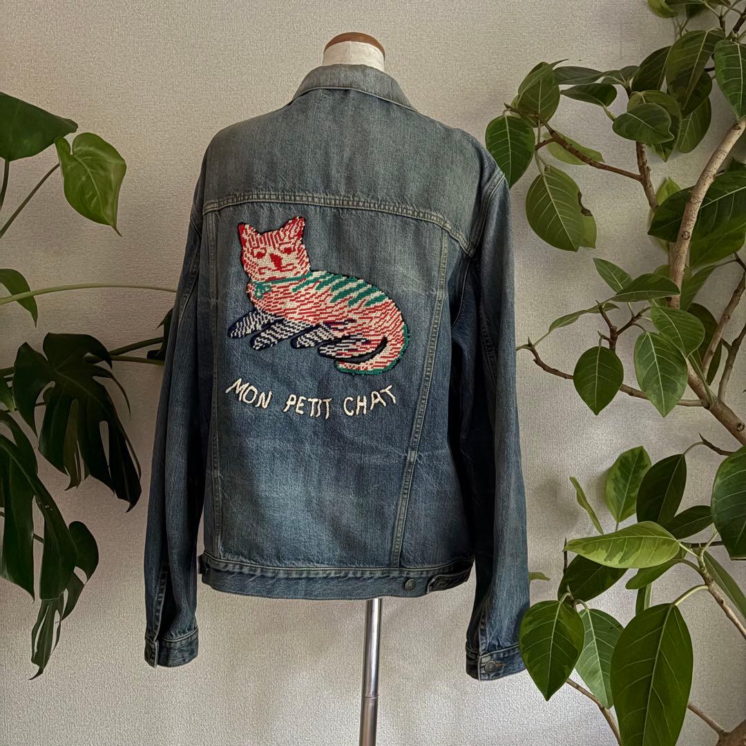 GUCCI グッチ デニムジャケット キャット 猫 kn51BTS着M GUCCI KIN-KAAI_COM