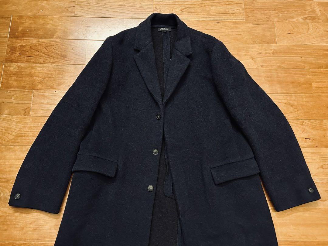 フランス製　APC　アーペーセー　チェスターコート　ネイビー　紺色　M