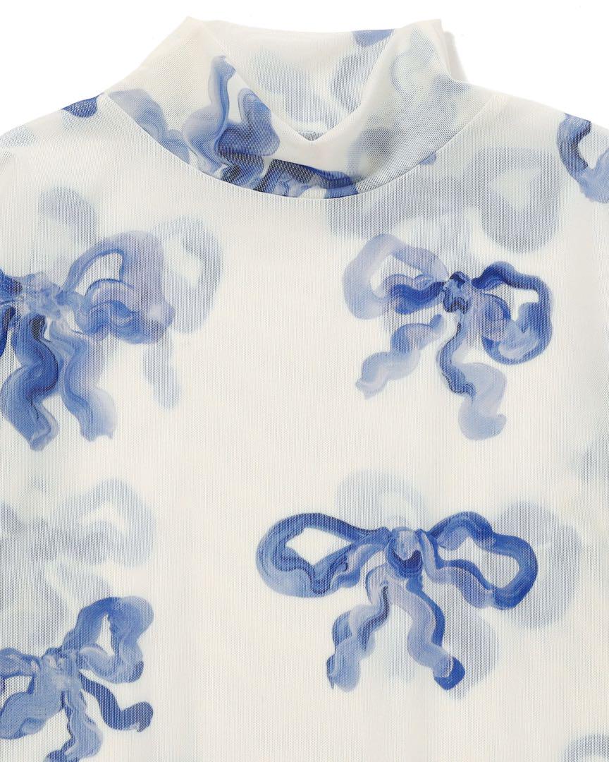 トップス POPPY BLUE RIBBON SEE-THROUGH TOPS