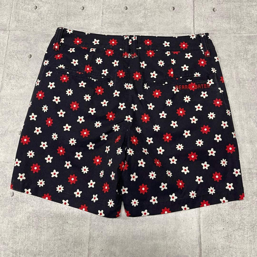 美品 PEARLY GATES GOLF 花柄 フラワー柄 ハーフパンツ