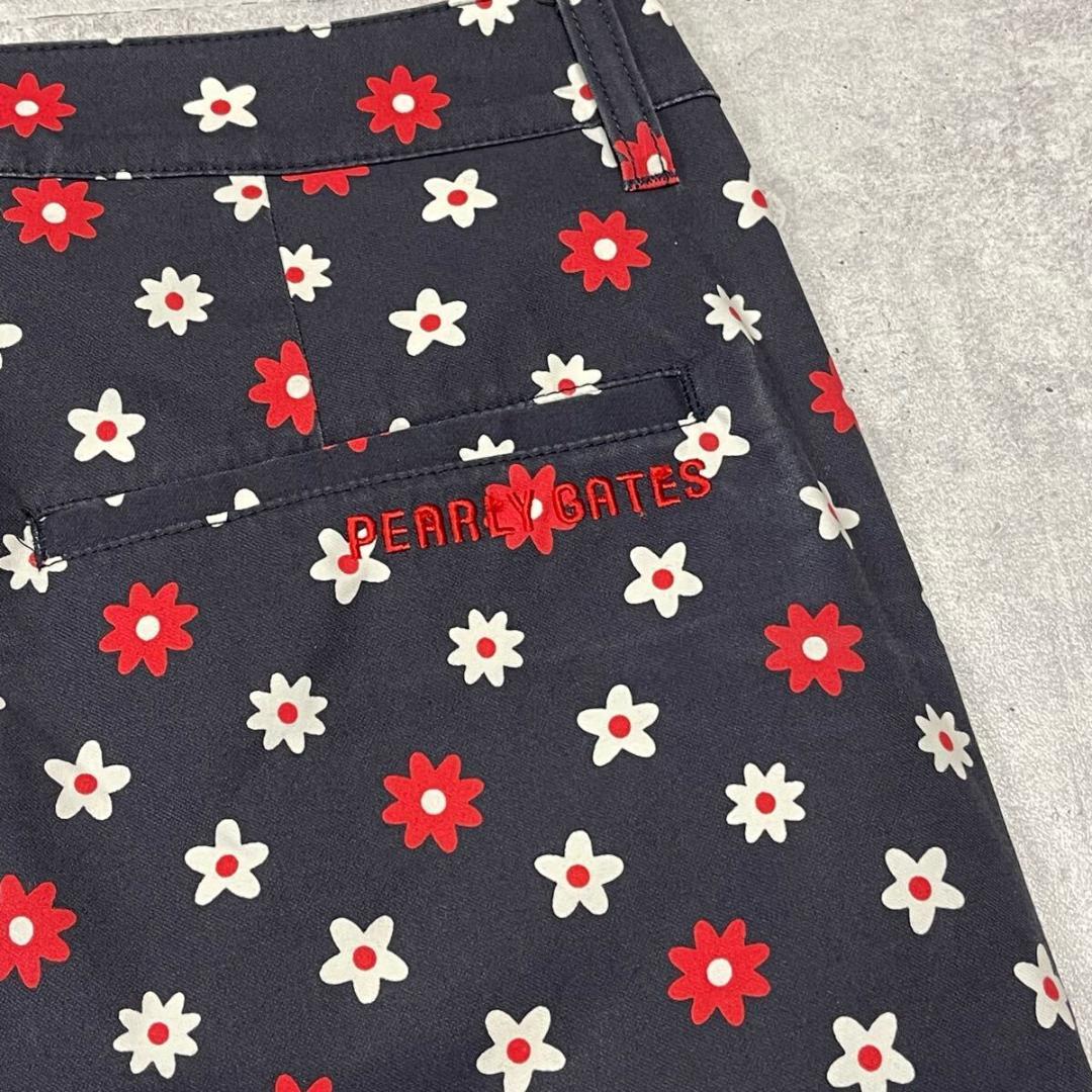 美品 PEARLY GATES GOLF 花柄 フラワー柄 ハーフパンツ