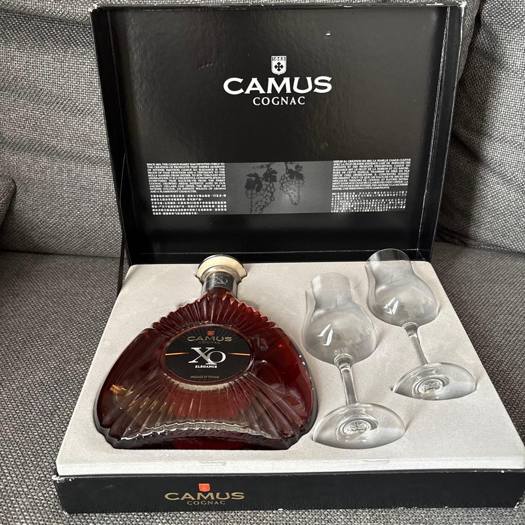 ◎CAMUS カミュコニャックXO エレガンス ブランデーグラス2個付き 箱入り ◎CAMUS カミュコニャックXO エレガンス ブランデーグラス2個付き