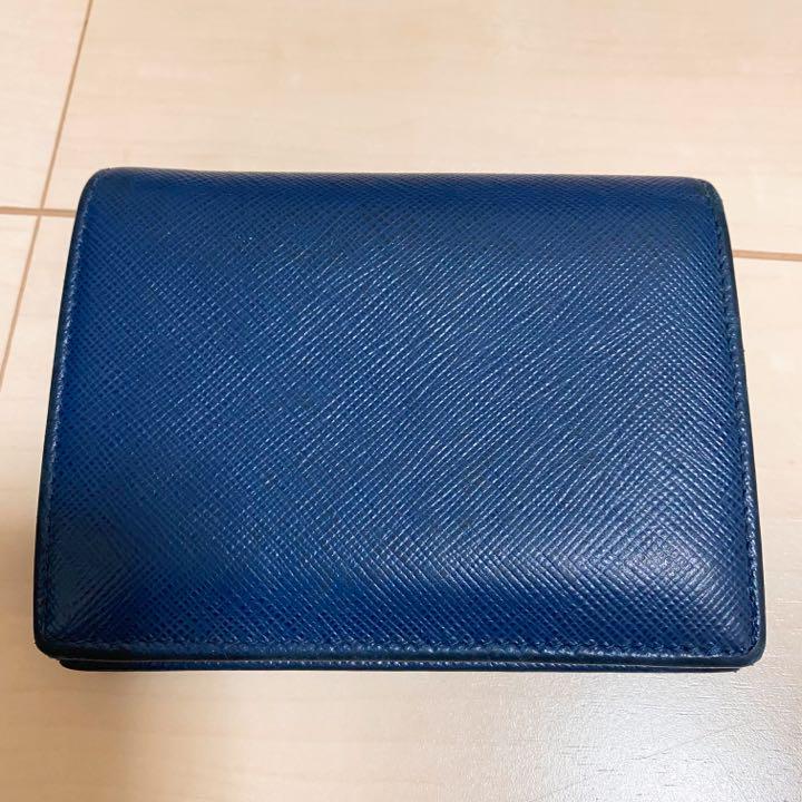 お得セール 値下げしました PRADA 二つ折り財布 サフィアーノ 紺 ネイビー YqerU-m41695323454 HOT在庫
