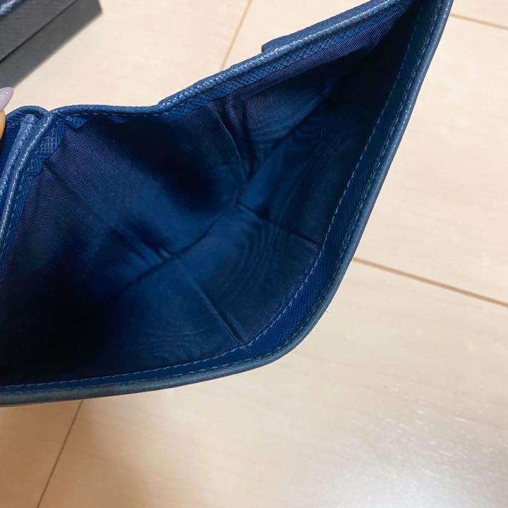 お得セール 値下げしました PRADA 二つ折り財布 サフィアーノ 紺 ネイビー YqerU-m41695323454 HOT在庫