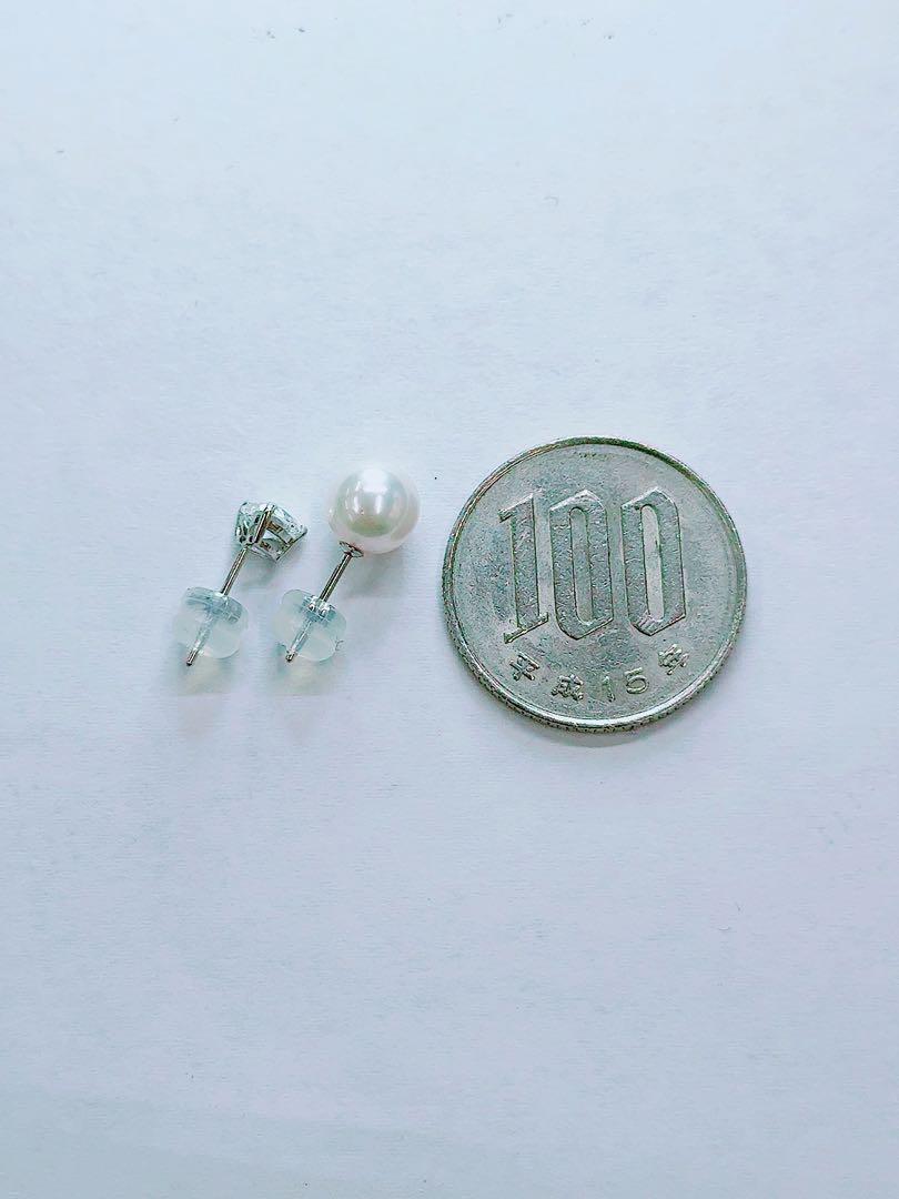 ★0.351ct★✨ハートダイヤモンドあこや真珠7mmスタッドピアスイヤリング