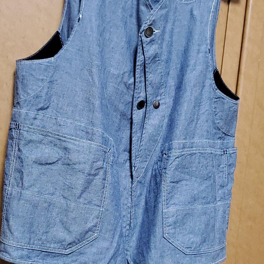 国産高評価 希少Lサイズ エンジニアードガーメンツ アップランドベスト シャンブレー SJ6ym-m41704306370 高品質即納