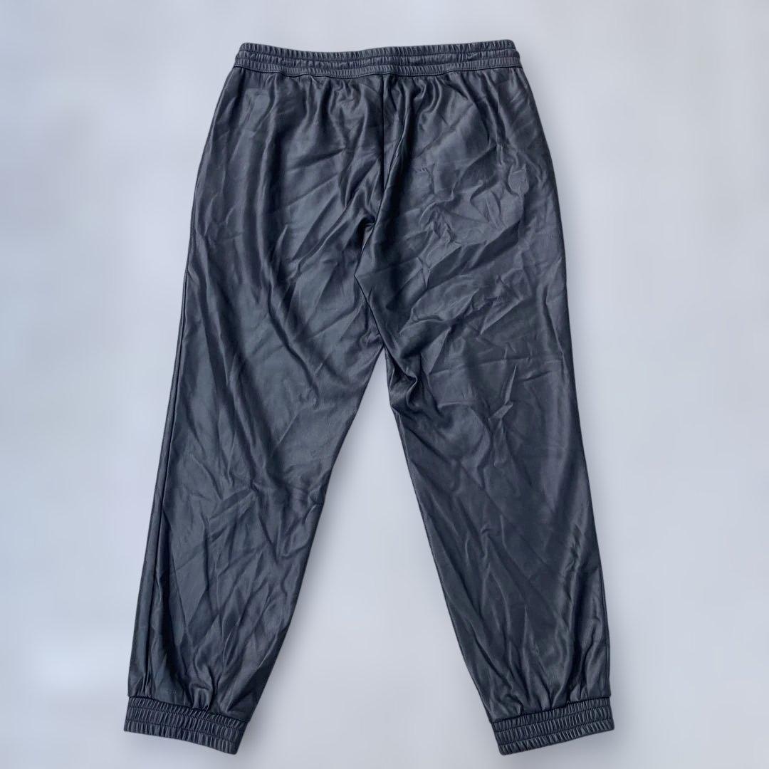unknown ジョガーパンツ フェイクレザー ブラック ヴィーガンレザー 古着M DECORATOM_COM_BR