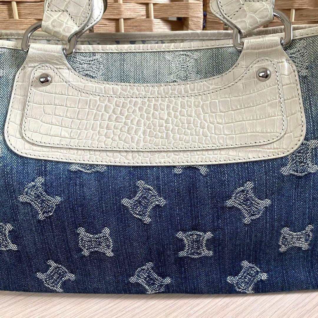 CELINE オールドセリーヌ レア品! デニムトリオンフ刺繍 ブギーバッグ