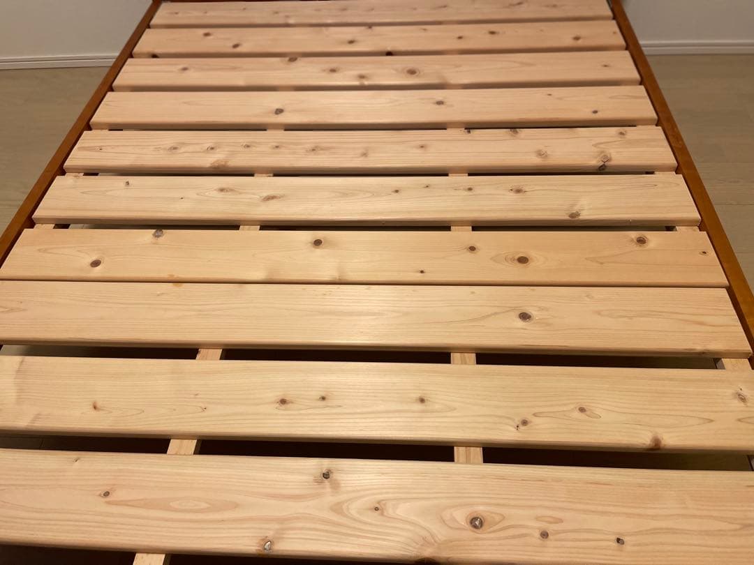 ブラックチェリー無垢材 セミダブルベッド