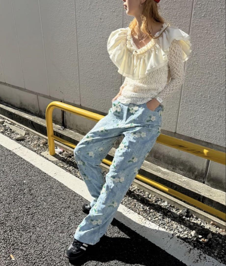 今季！！Dream sister jane flower beads denim