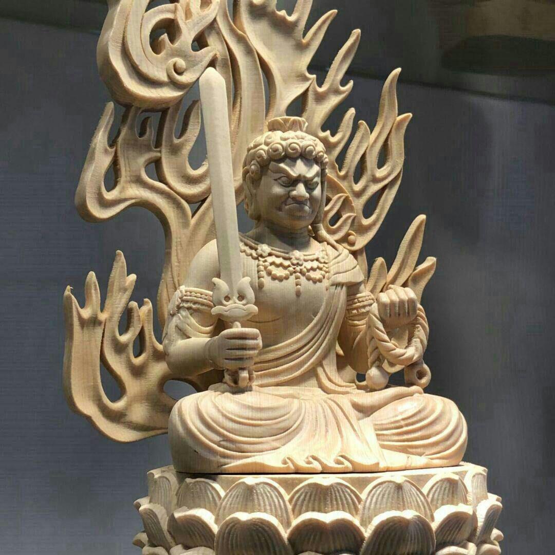 精密細工 木彫仏像 不動明王座像t7 | contifarma.pe