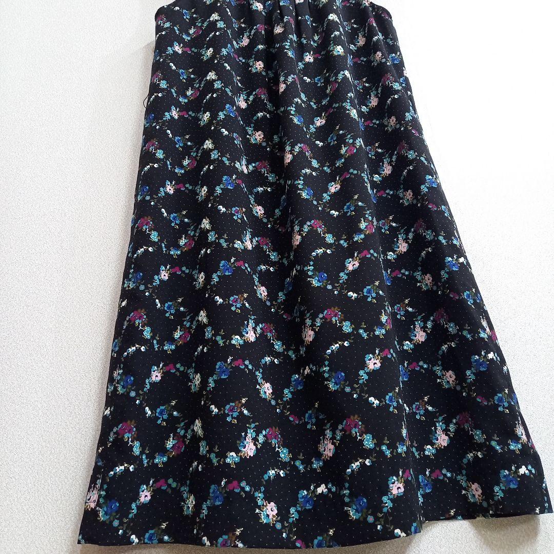 美品 ローラアシュレイ ワンピース サイズ11 花柄 ローラアシュレイ 花柄 水玉 ノースリーブワンピース 11号 黒