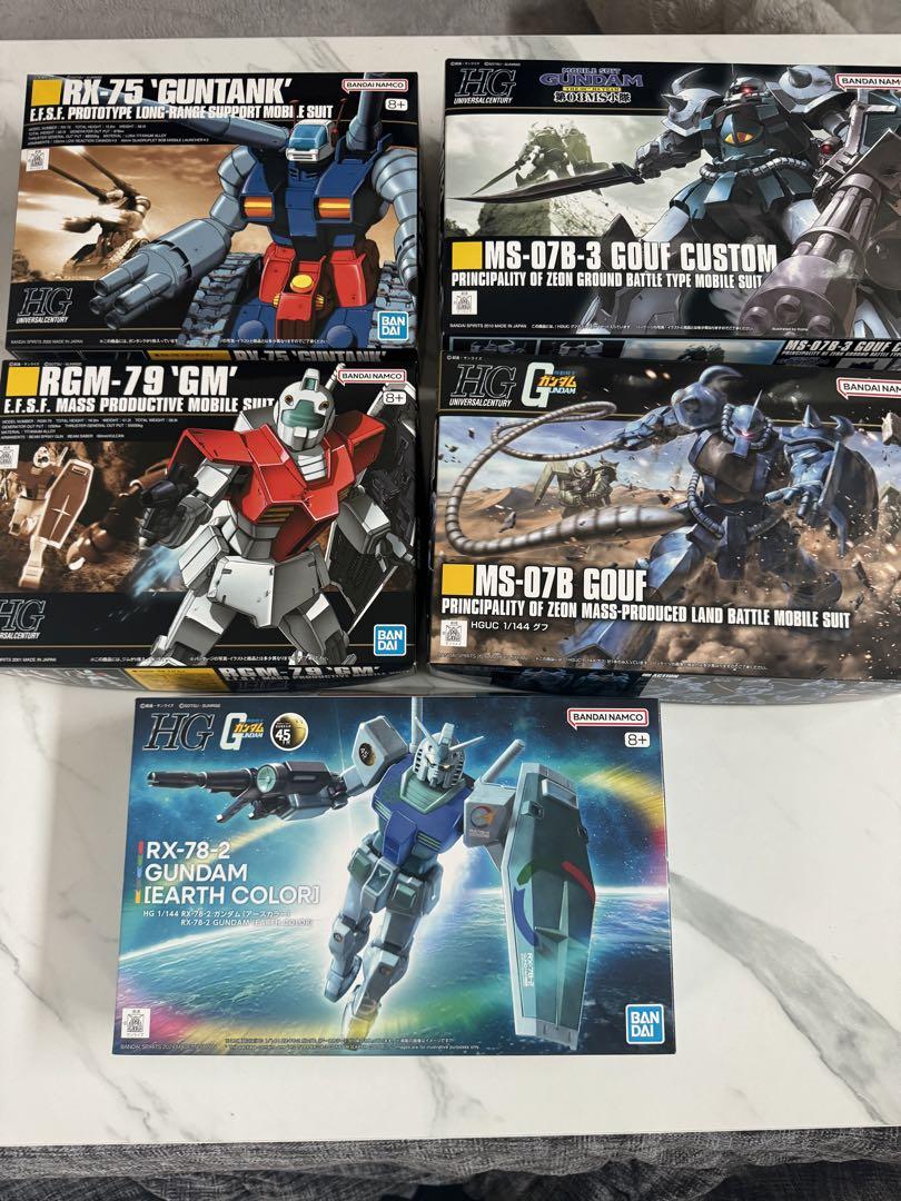 HGガンダムアースカラー、ジム、ガンタンク、グフ、グフカスタム 9,800円
