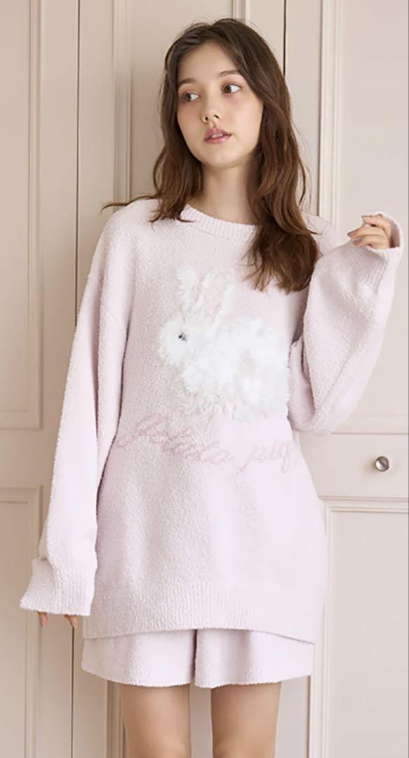 新品⭐️ジェラートピケ♡ベビモコラビットジャガードプルオーバー＋パンツ＋ソックス