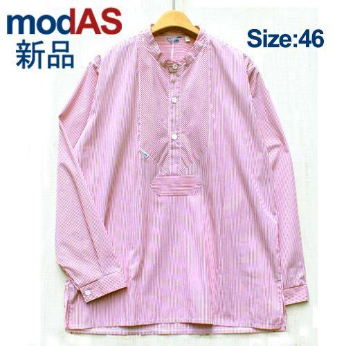 Modas モダス フィッシャーマンシャツ レッド ホワイト ストライプ 46 - メルカリ