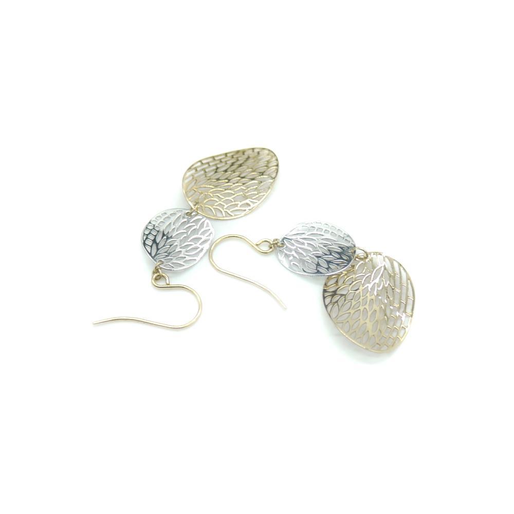 K18YG/WG リーフデザインピアス 18金 フックピアス Y03452