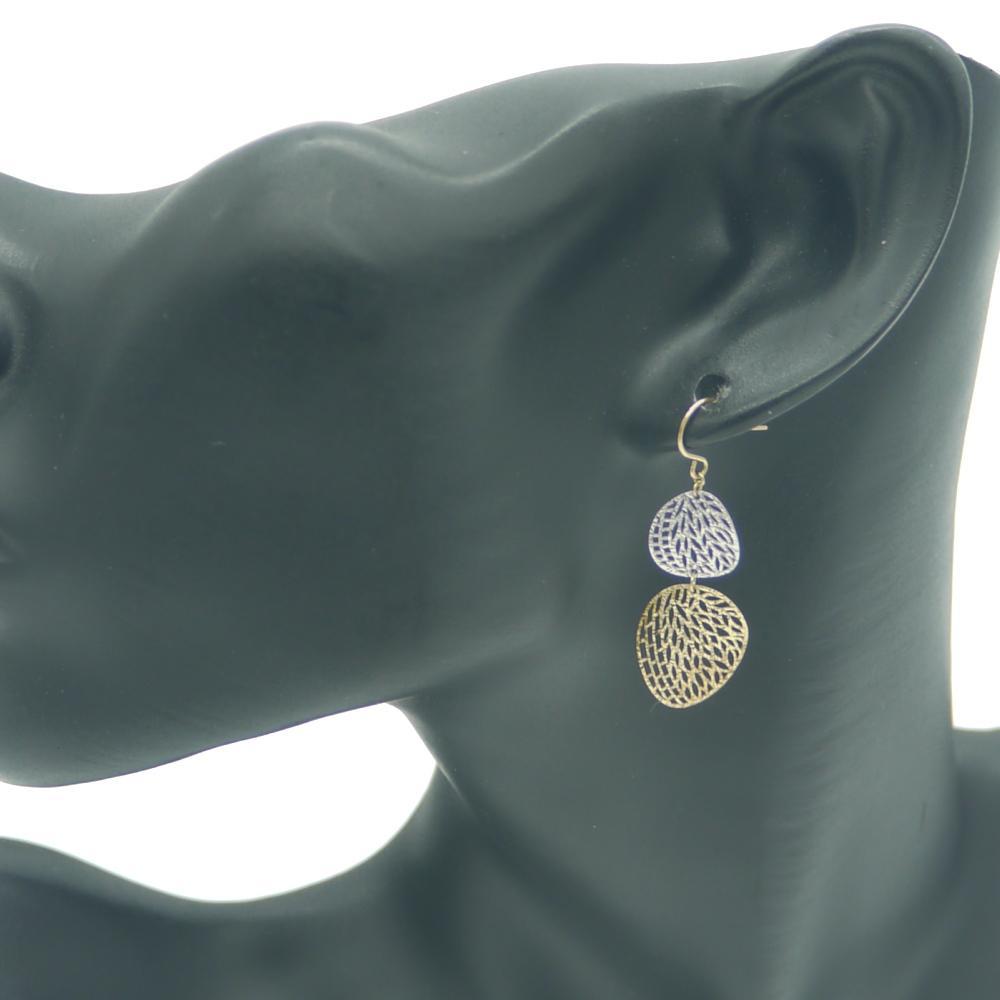 K18YG/WG リーフデザインピアス 18金 フックピアス Y03452