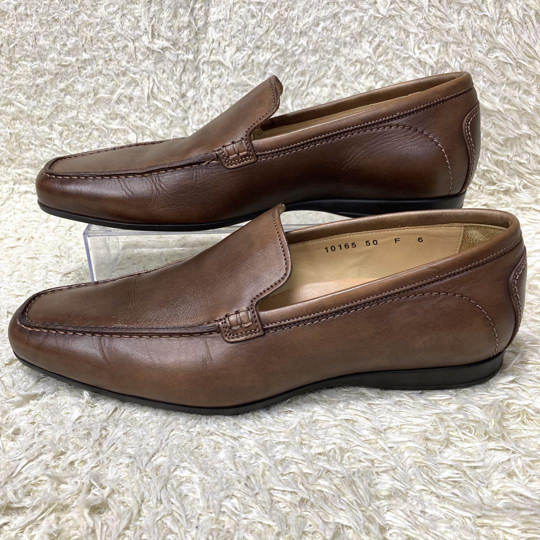 『美品』Santoni サントーニ　ローファー  スリッポン　ブラウン　レザー