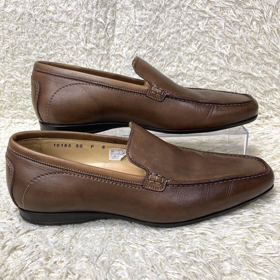 『美品』Santoni サントーニ　ローファー  スリッポン　ブラウン　レザー
