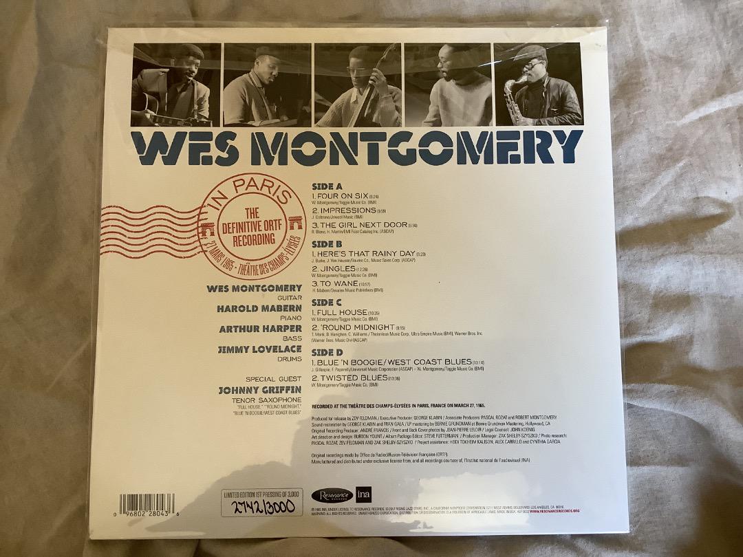 Wes montgomery in paris ウェスモンゴメリー LP ジャズ