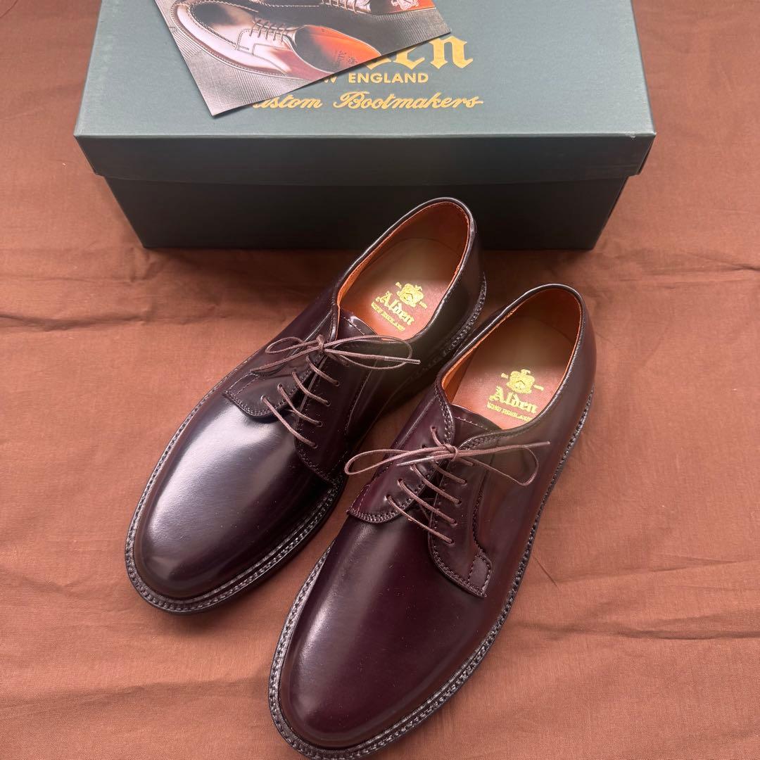 【完備品】Alden 990 US8D バーガンディ Alden シューズ コードバン バーガンディ 990 8d ） ALDEN