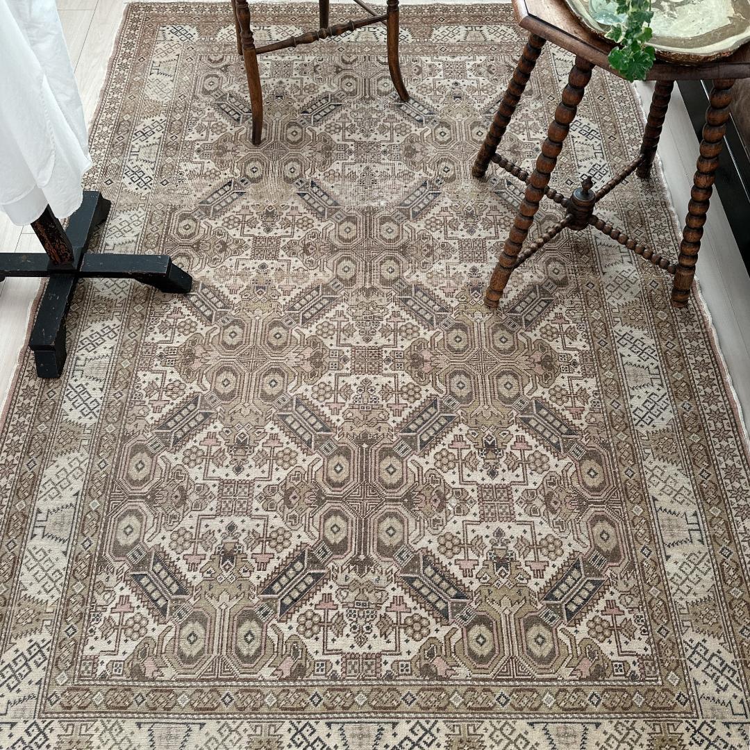 トルコヴィンテージラグカイセリラブラウンベージュ