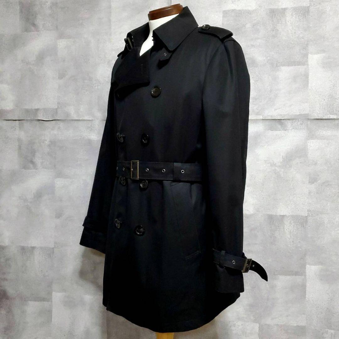 美品 M バーバリーブラックレーベル トレンチ 黒 ノバチェック 美品 M バーバリーブラックレーベル トレンチ 黒 ノバチェック