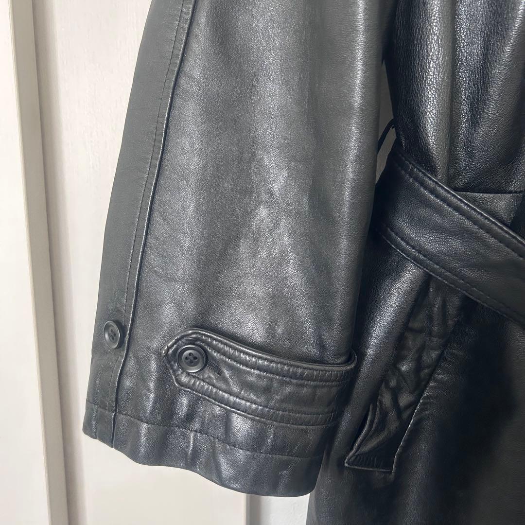 vintage レザートレンチコート　ラムレザー　made in Korea L
